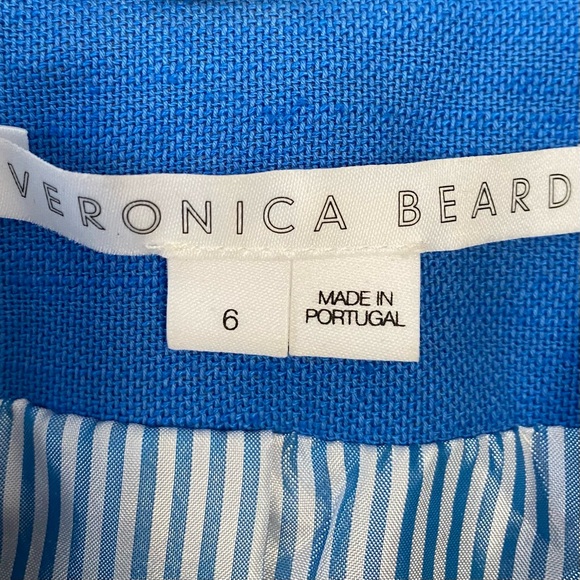 $598 NWOT Veronica Beard Behren Cropped Woven Blazer Jacket in Azure Blue Sz 6 - Picture 14 of 15